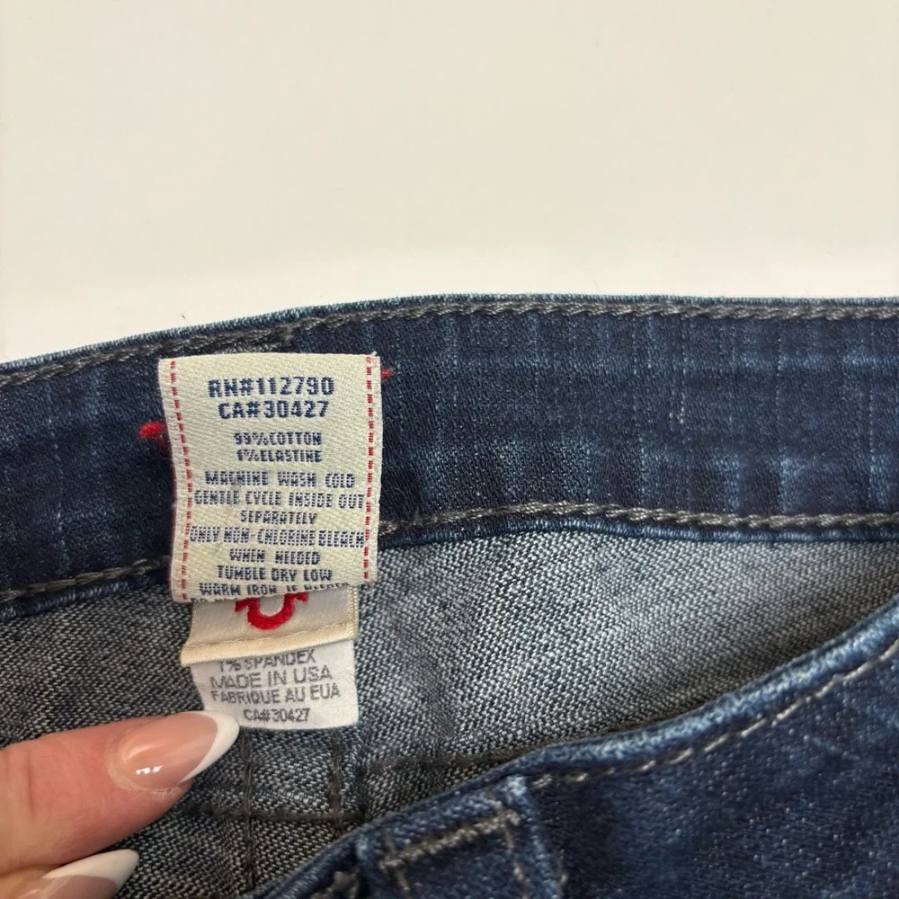 True Religion Straight Leg Jeans, Dark Wash, Size 30, Made in USA - Picture 8 of 13